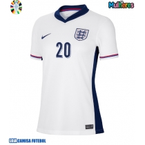 Camisa de Futebol Inglaterra Jarrod Bowen #20 Equipamento Principal Mulheres Europeu 2024 Manga Curta